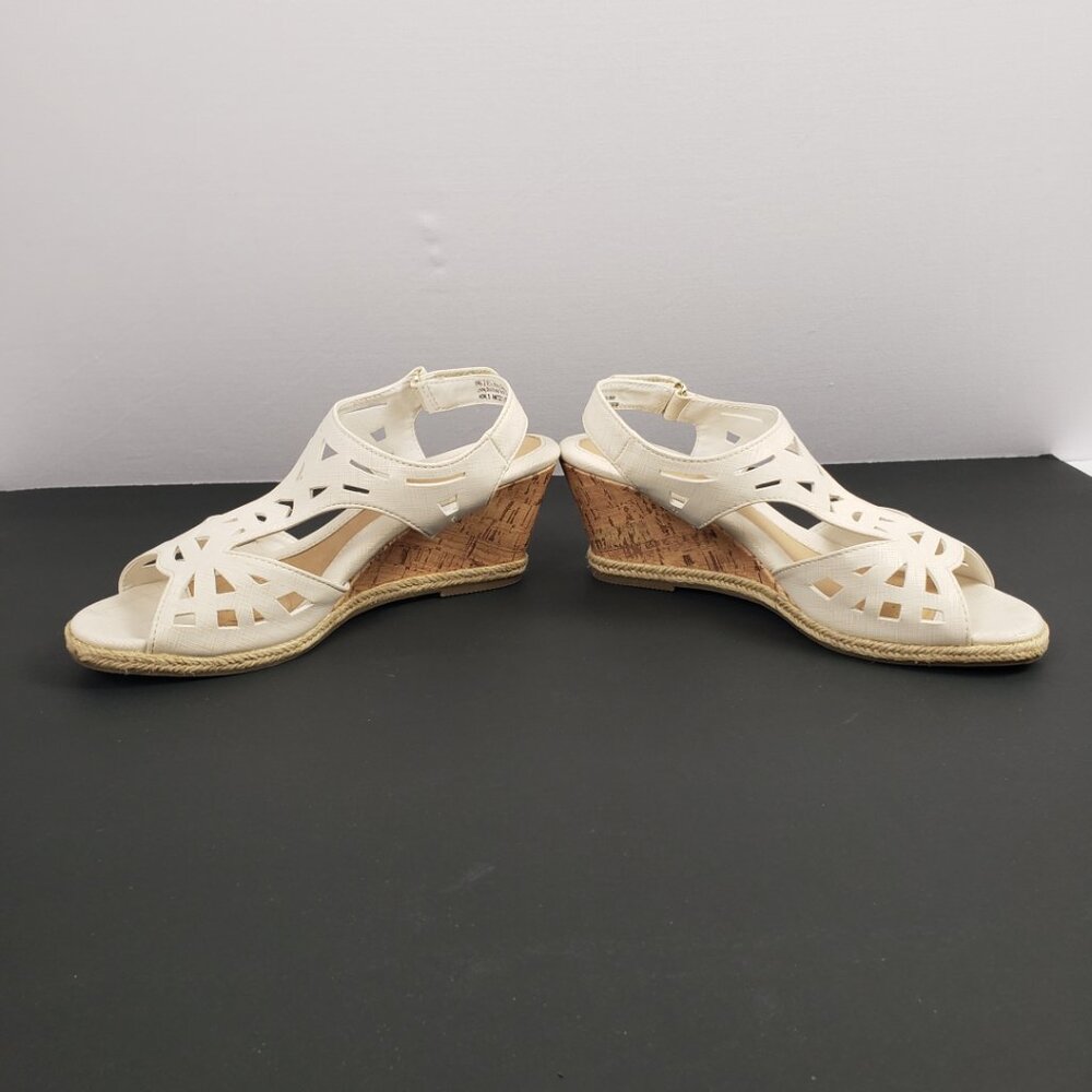 Croft & Barrow Sandals Sz 7 Womens 2.5" Cork Heel Adjustable Shoes Wedge - Picture 4 of 14
